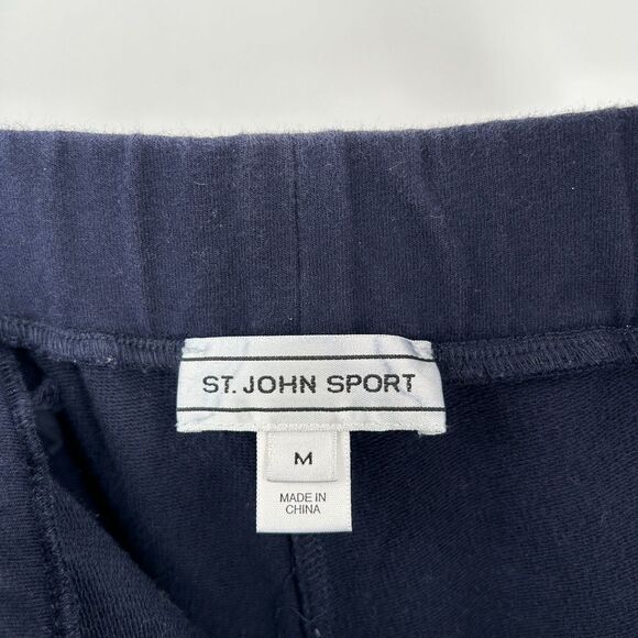ST. JOHN Sport Navy Blue Straight Leg Pull On High Rise Casual Pants Size Medium - Picture 5 of 6